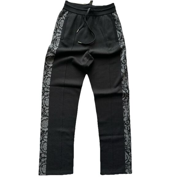 Versace Knit Barocco Jacquard Black Wool/Silk Pants L (50) 1013253 IT NWT $1525 - Picture 7 of 16